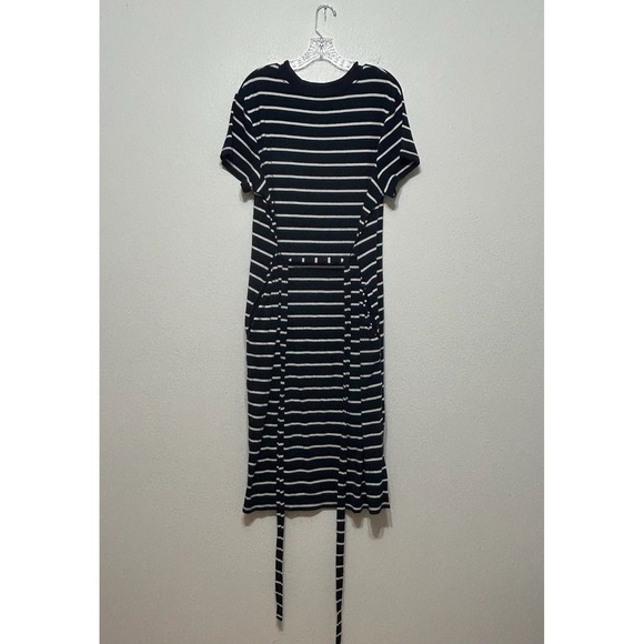 Time & True Blue & White Striped Stretch T Shirt Midi Dress Womens Size XXL - Picture 10 of 13